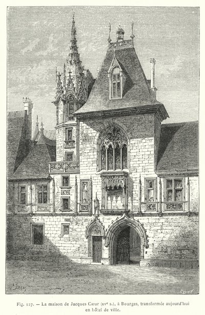 The house of Jacques Coeur, 15th century, in Bourges, now transformed into a town hall by French School