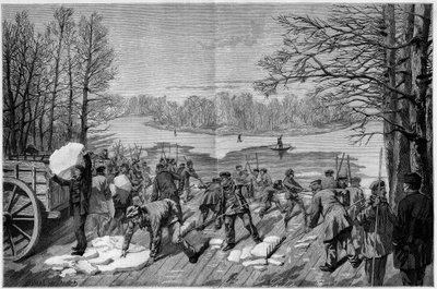 The ice harvest on the frozen lakes of the Bois de Vincennes, in 