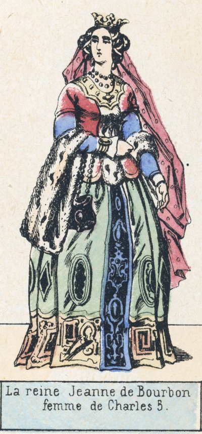 Queen Jeanne of Bourbon, wife of Charles V by French School