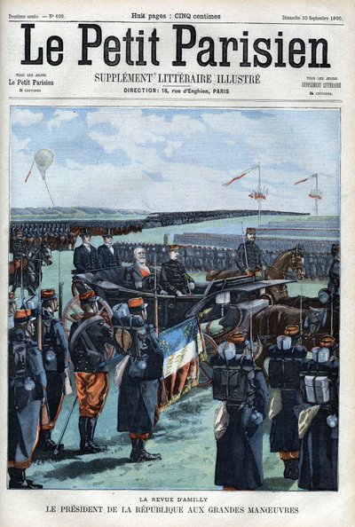 The review of Amilly: The president of the French republic Emile Loubet at the grand manoeuvres - in 