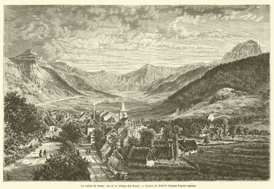 The Valley of Mont-Dore and the Village of Bains (engraving) by French School