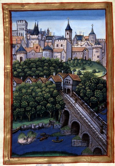 La Ville de Lyon - in Roman de Palamus, Tale of Lion by Simphorian-Champier by French School