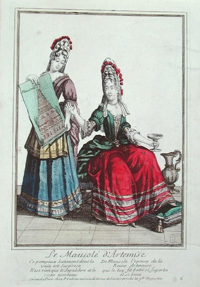 Lady Showing a Picture of the Mausoleum of Halicarnassus by French School