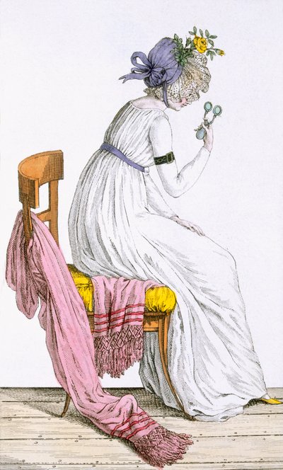 Lady wearing a negligee, from Costume Parisien, published in Journal des Dames et des Modes, 1797 by French School