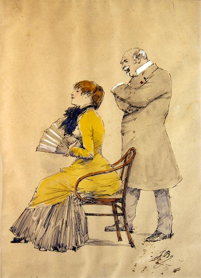 Lady with a Fan and a Gentleman by French School