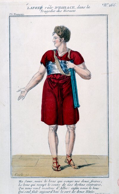 Lafon in the role of Horace in the tragedy of Horaces by Corneille (1640) by French School