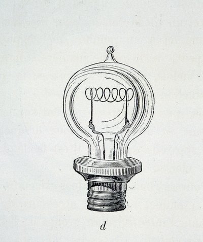 Lamp Edison - in The new conquests of science by Figutree by French School