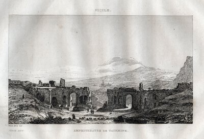The Amphitheatre - Taormina - Sicily - Engraving from 