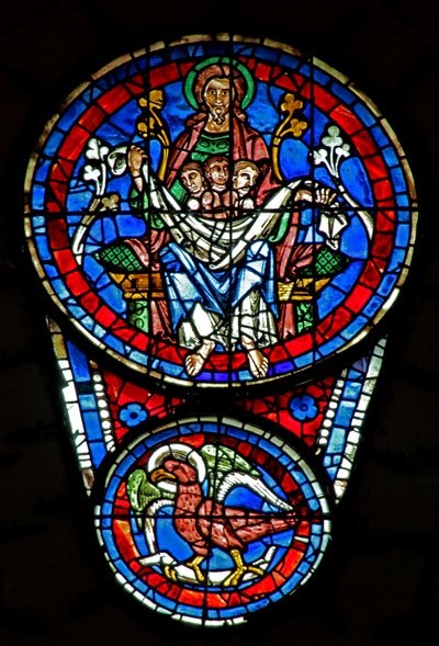 Last Judgement: The Bosom of Abraham with 3 Souls; St John