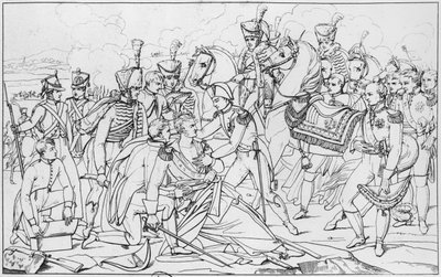 Last Moments of Marshal Lannes, Duke of Montebello, at the Battle of Essling on 22nd May 1809 (after Albert Paul Bourgeois) by French School
