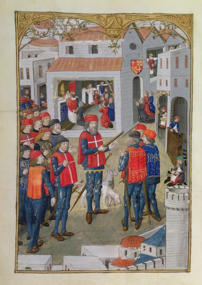 The Knights of St. John of Jerusalem Prepare to Defend Rhodes, from A History of the Siege of Rhodes, by Guillaume Caoursin by French School