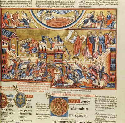 Siege on a Town, from the Hebraica Romana Gallica by French School