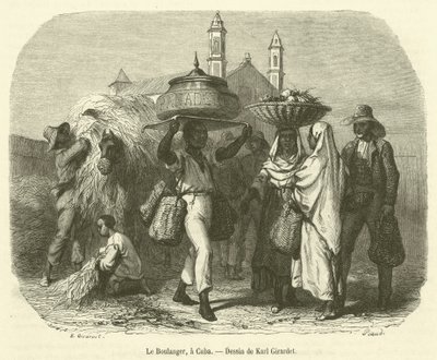 The Baker, in Cuba (engraving) by French School