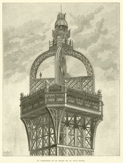 The Campanile and the Lighthouse of the Eiffel Tower by French School