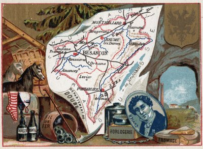 Le Doubs, Franche Comte, France. Portrait of Georges Cuvier. Series on the French Departments. by French School