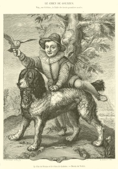 The Son of Frisius and the dog of Goltzius by French School