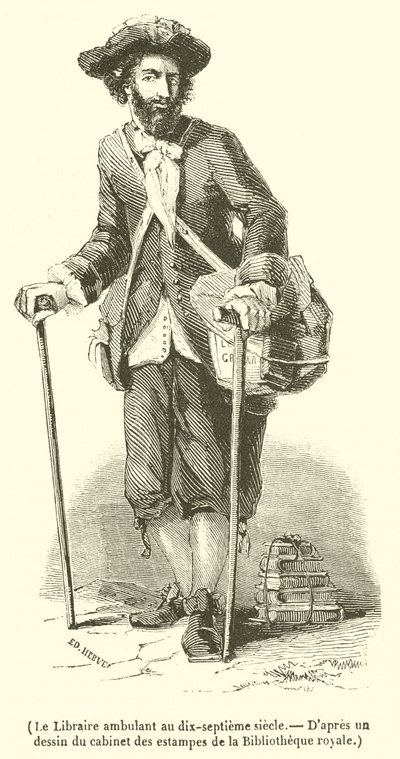 The Traveling Bookseller in the seventeenth century by French School