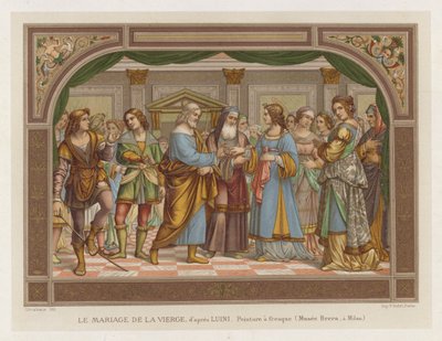 The Marriage of the Virgin, after Luini, Fresco Painting, Brera Museum, Milan by French School