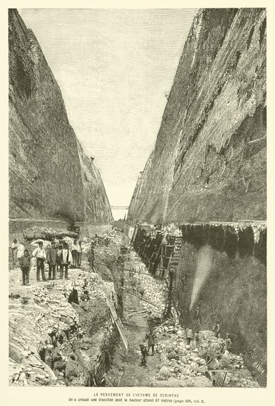 The Piercing of the Isthmus of Corinth (engraving) by French School