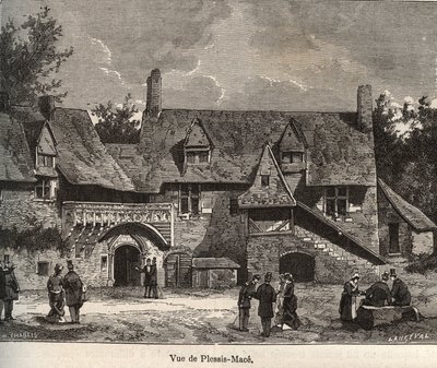 Le Plessis Mace - Maine-et-Loire, region Pays de la Loire - engraving in 