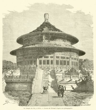 The Temple of Heaven, in Beijing (engraving) by French School