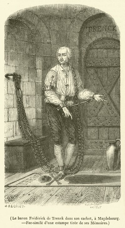 Baron Frederick de Trenck in his dungeon, in Magdeburg by French School