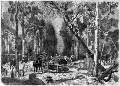 Le bucheron au jardin de Luxembourg in Paris in 1870 - Engraving from 1870 by French School