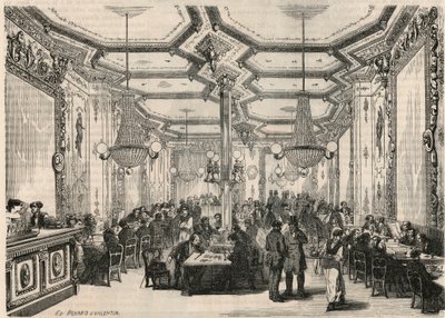 Le cafe Pierron in Paris in the 19th century - Engraving in 