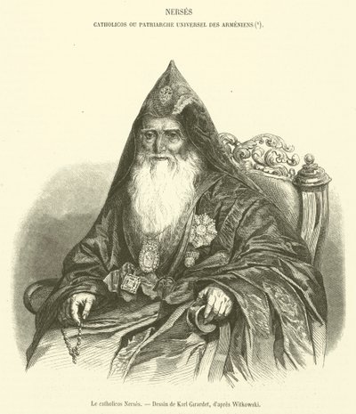 The Catholicos Nerses (engraving) by French School