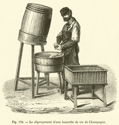 Disgorging a Bottle of Champagne by French School