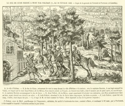 The Duke of Guise Mortally Wounded (engraving) by French School