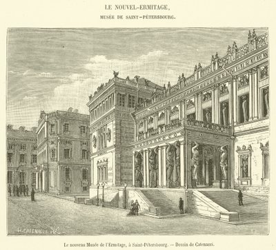 The New Hermitage Museum, in Saint Petersburg (engraving) by French School