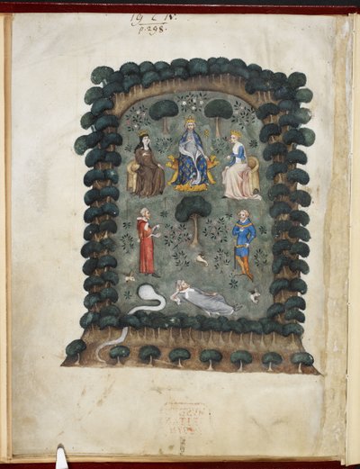 Le Songe du Vergier, Attributed to Évrart de Trémaugon, Royal MS 19 C IV, f.1v by French School