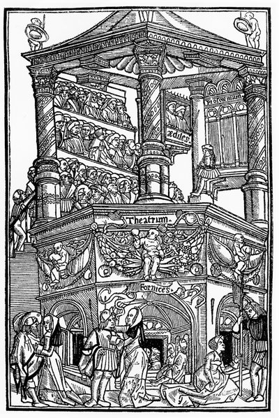 Theatre in the Middle Ages: View of a Theatre and the Public - by Terence de Jean Trechsel, ed. in Lyon by French School