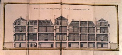 Lengthways section of the Chateau de Petit-Bourg, showing the King and Queen