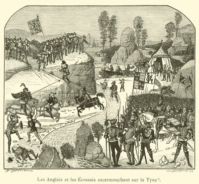 The English and the Scots skirmishing on the Tyne by French School