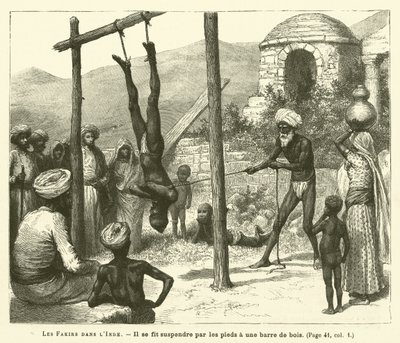 The Fakirs in India (engraving) by French School