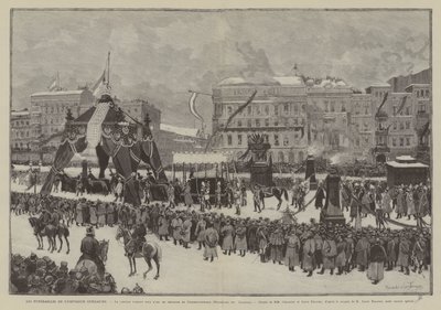 The Funeral of Emperor Wilhelm, The Procession Passing Under the Triumphal Arch of Friedrichstrasse, Promenade des Tilleuls by French School