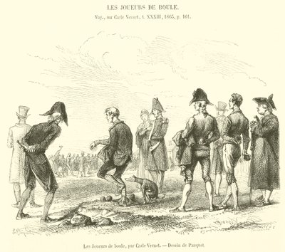 The Boules Players (engraving) by French School