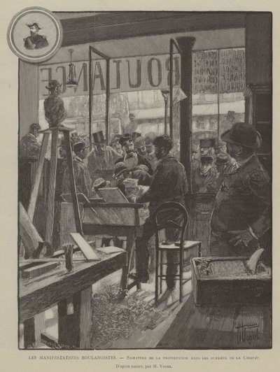 The Boulangist Demonstrations, Signing of the protest in the offices of the Cocarde by French School