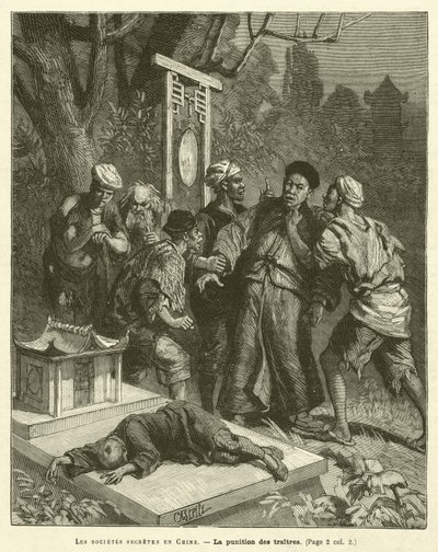 Secret Societies in China (engraving) by French School