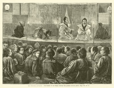 The Theatres in Japan (engraving) by French School