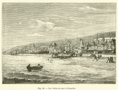 Sea Baths in Trouville (engraving) by French School