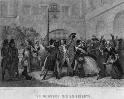 Les moderes mis en liberte - in Revolution francaise by Thiers. 19th century by French School