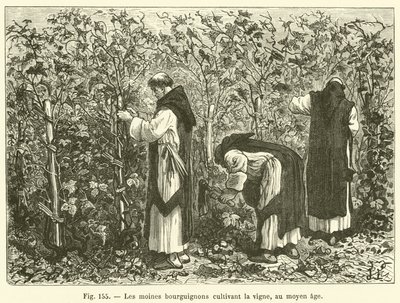 Burgundian Monks Cultivating the Vine in the Middle Ages by French School