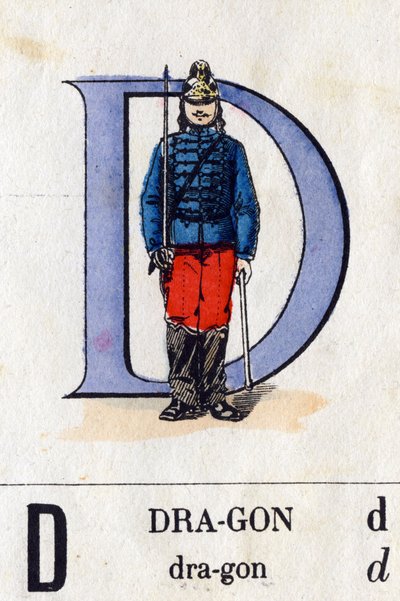 Letter D as Dragon. Military Alphabet by French School