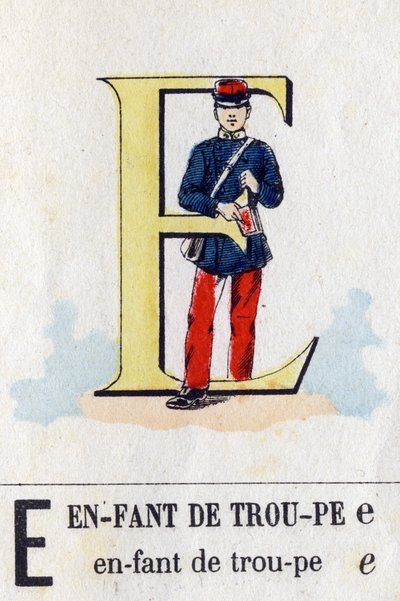 Letter E: Troop Child by French School