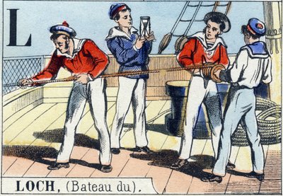 Letter L as Loch. Navy Alphabet. Epinal Image, late 19th century by French School