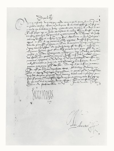 Letter from Francis I of France to the Parlement of Bordeaux by French School
