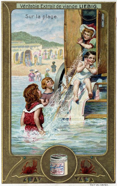 Liebig chromolithography series Beach Game of children by French School